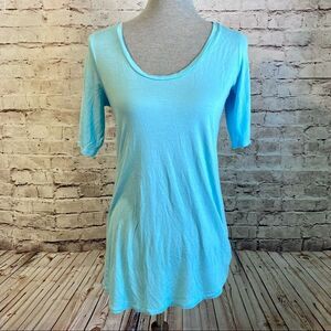 Motherhood Maternity Blue Half Sleeve Scoop Neck Medium
